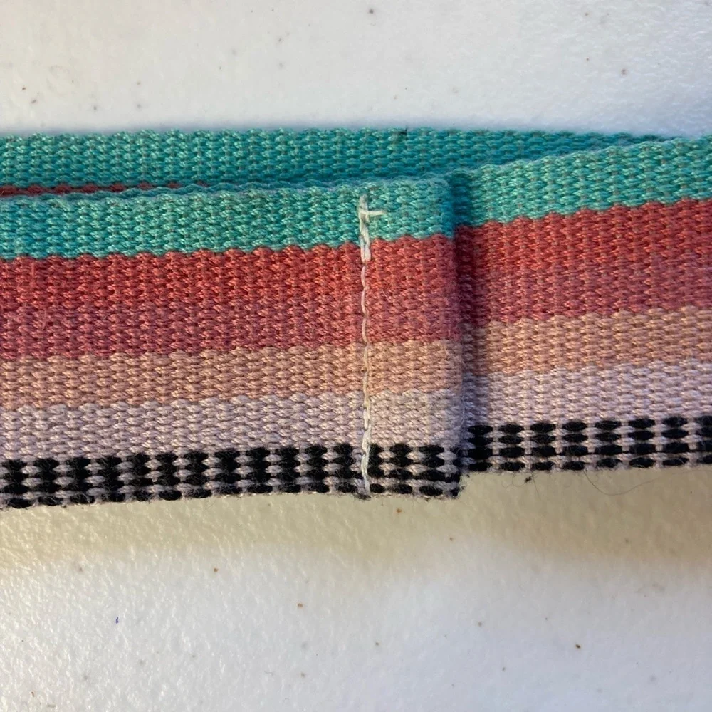 Vintage Adjustable 2 Metal Ring Colorful Belt